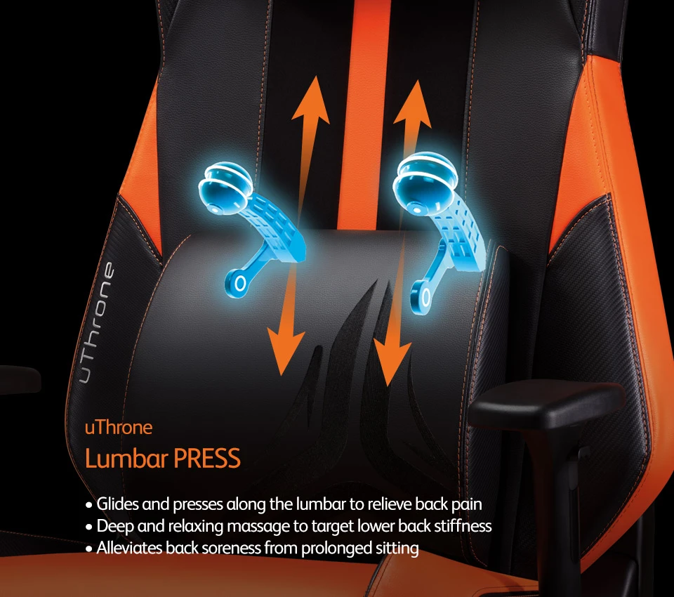 uThrone Gaming Massage Chair Lumbar Press